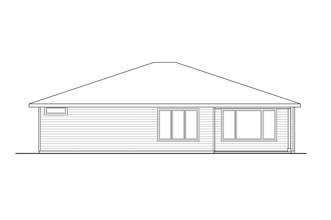 Home Plan Rear Elevation of this 3-Bedroom,2082 Sq Ft Plan -108-1970