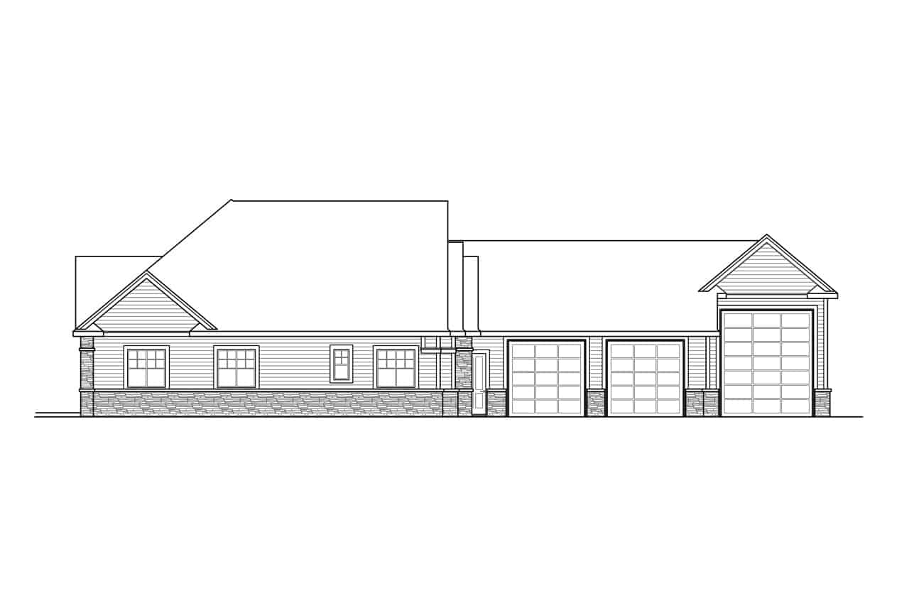 Home Plan Left Elevation of this 2-Bedroom,2652 Sq Ft Plan -108-1971