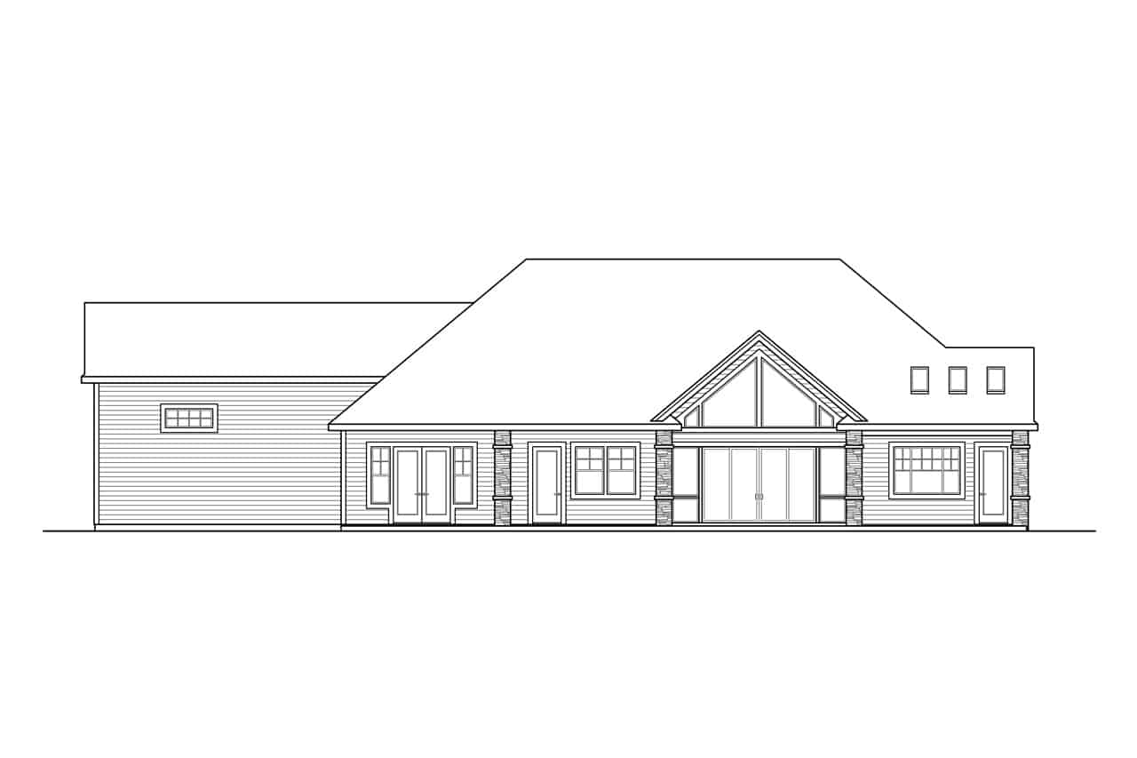 Home Plan Rear Elevation of this 2-Bedroom,2652 Sq Ft Plan -108-1971