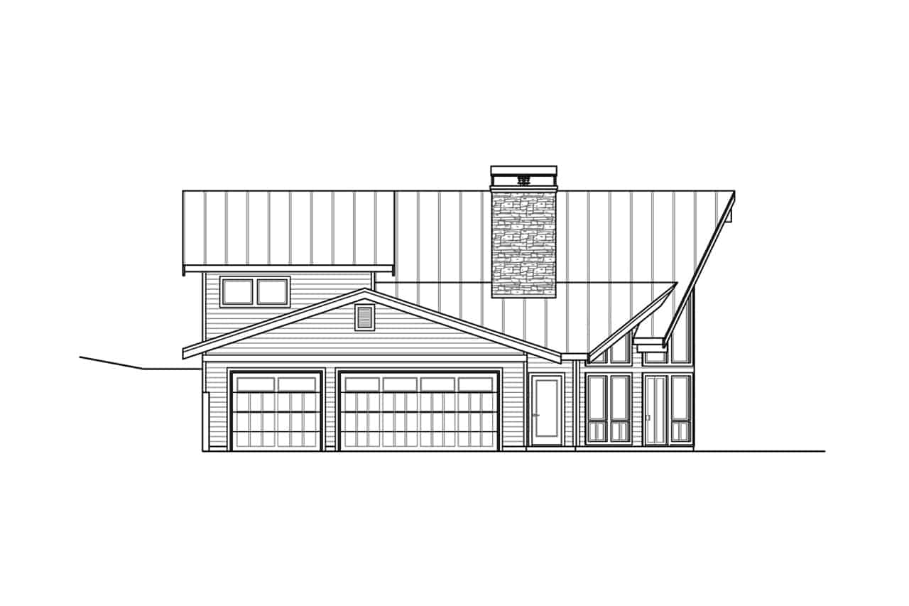 Home Plan Left Elevation of this 2-Bedroom,3120 Sq Ft Plan -108-1972
