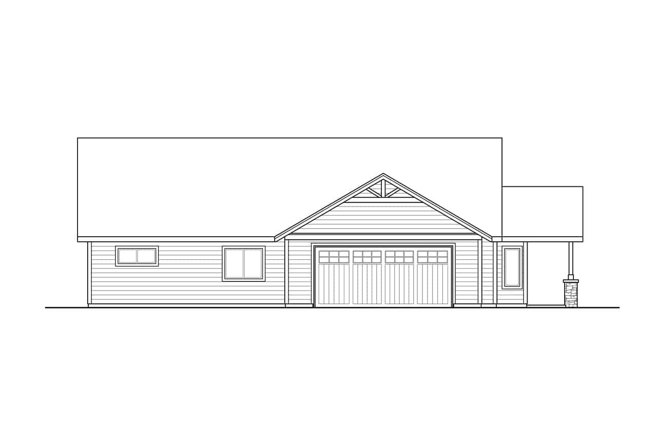 Home Plan Left Elevation of this 4-Bedroom,2089 Sq Ft Plan -108-1973