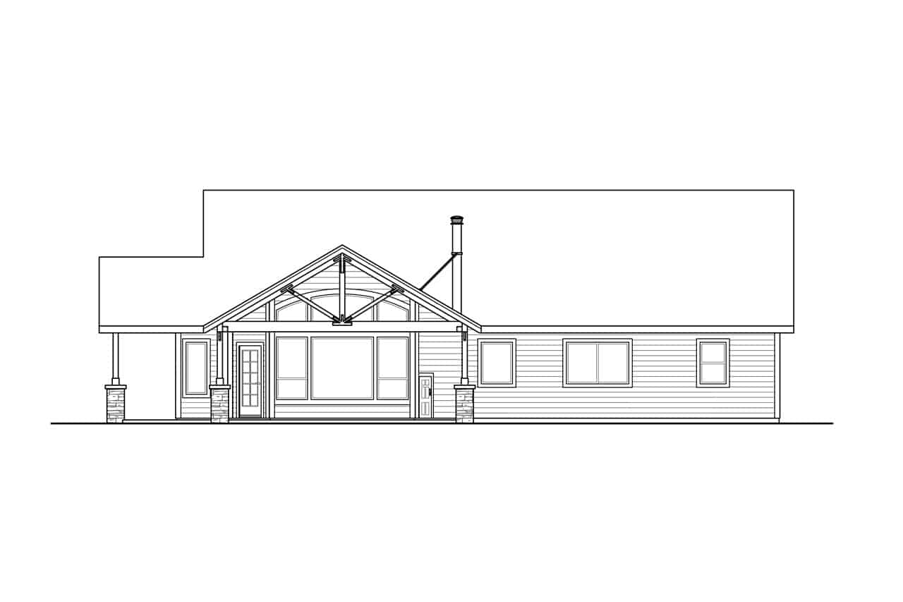 Home Plan Right Elevation of this 4-Bedroom,2089 Sq Ft Plan -108-1973