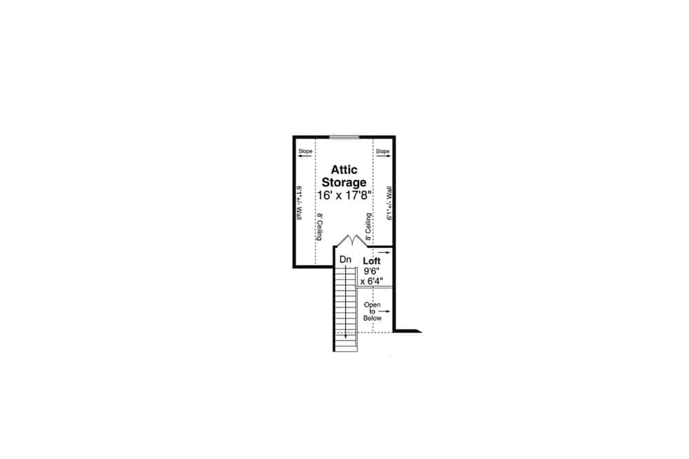 Floor Plan Upper Level of Farmhouse Plan #108-1973