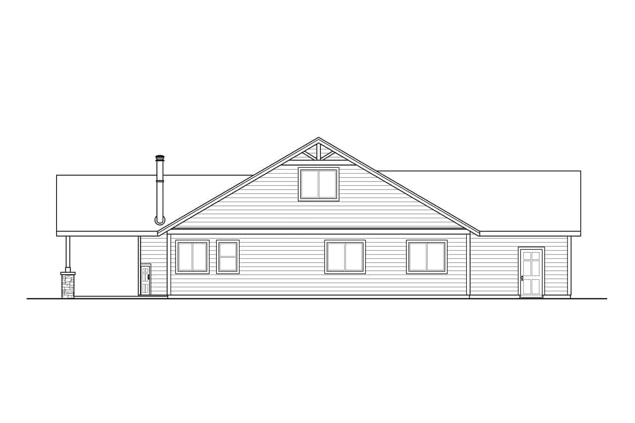 Home Plan Rear Elevation of this 4-Bedroom,2089 Sq Ft Plan -108-1973