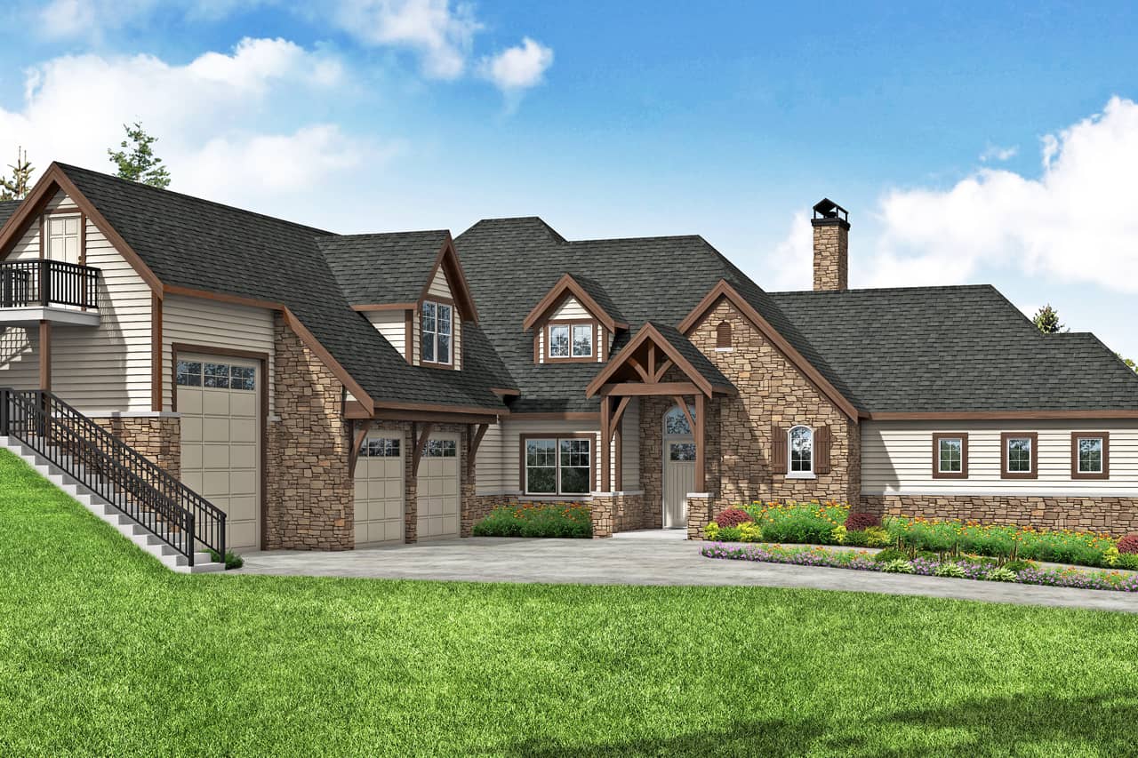 Front View of this 4-Bedroom, 3505 Sq Ft Plan - 108-1974