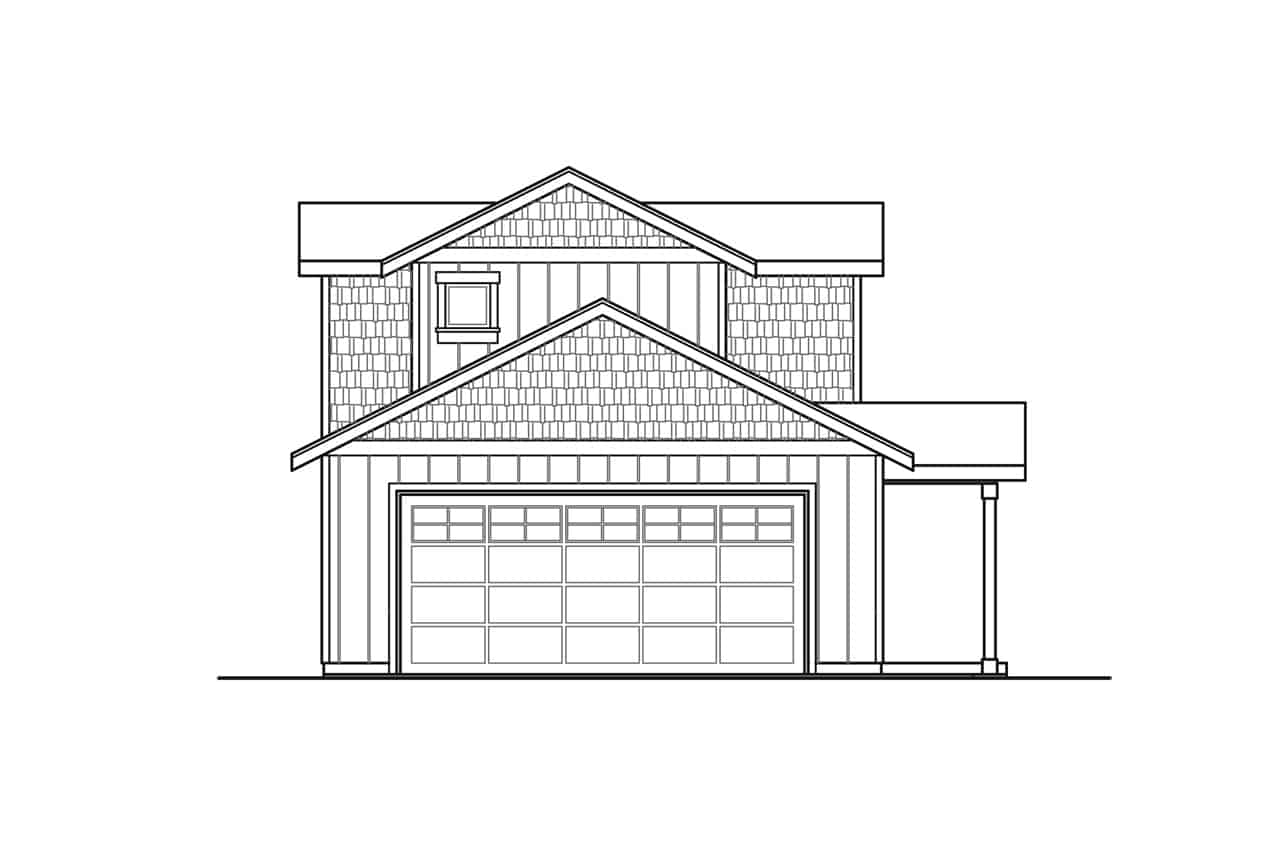 Home Plan Left Elevation of this 3-Bedroom,1800 Sq Ft Plan -108-1975