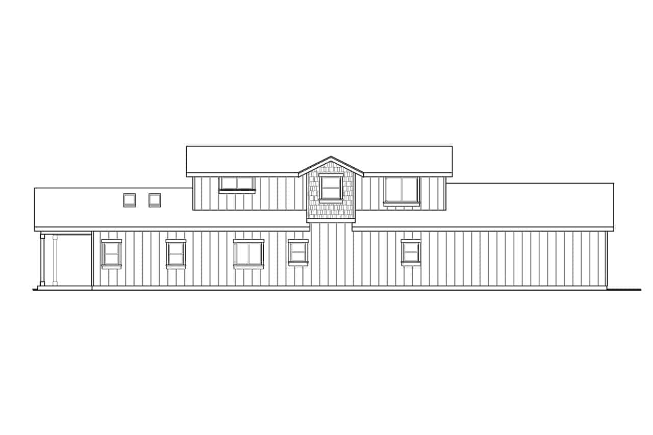 Home Plan Rear Elevation of this 3-Bedroom,1800 Sq Ft Plan -108-1975