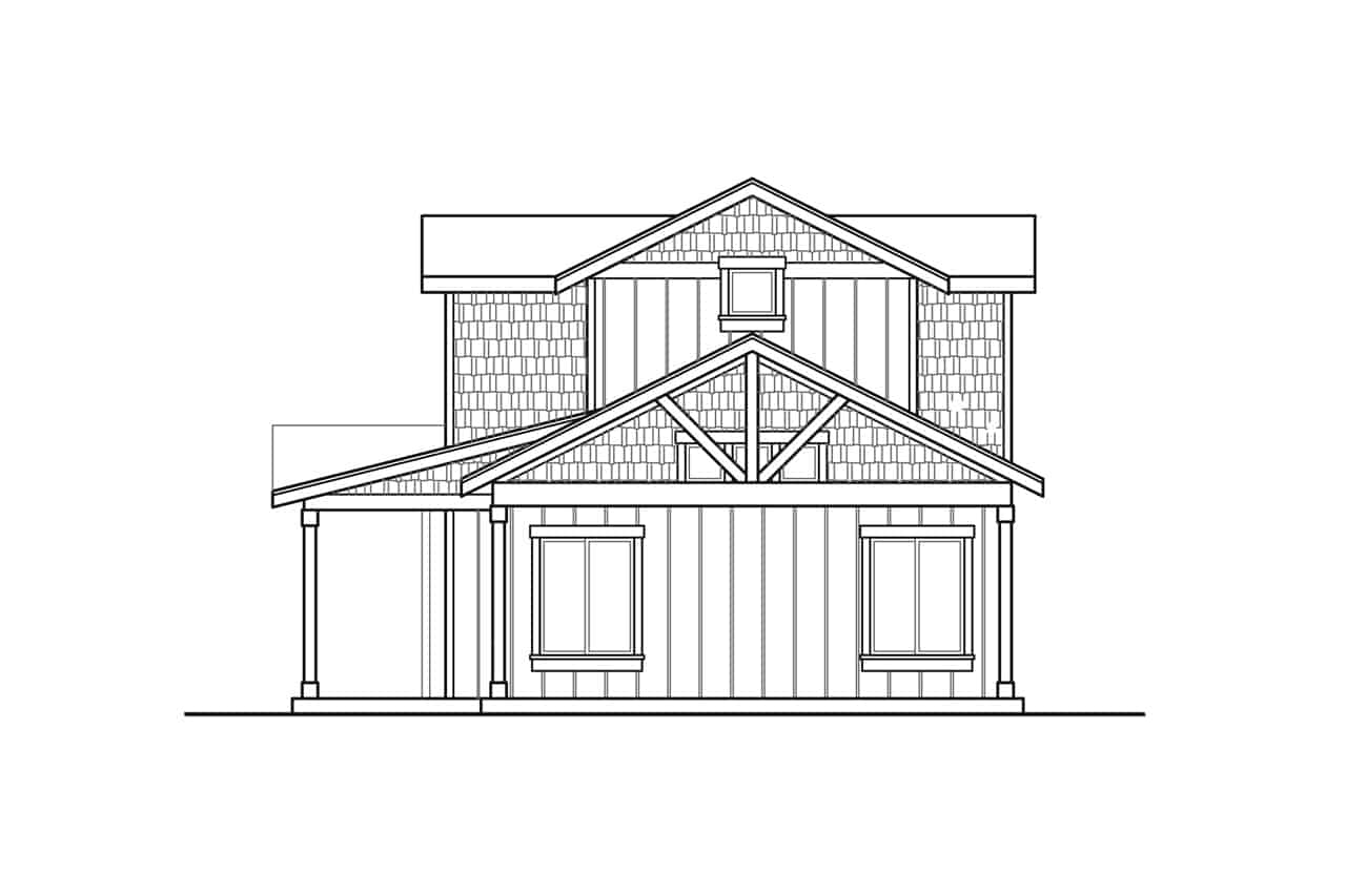 Home Plan Right Elevation of this 3-Bedroom,1800 Sq Ft Plan -108-1975