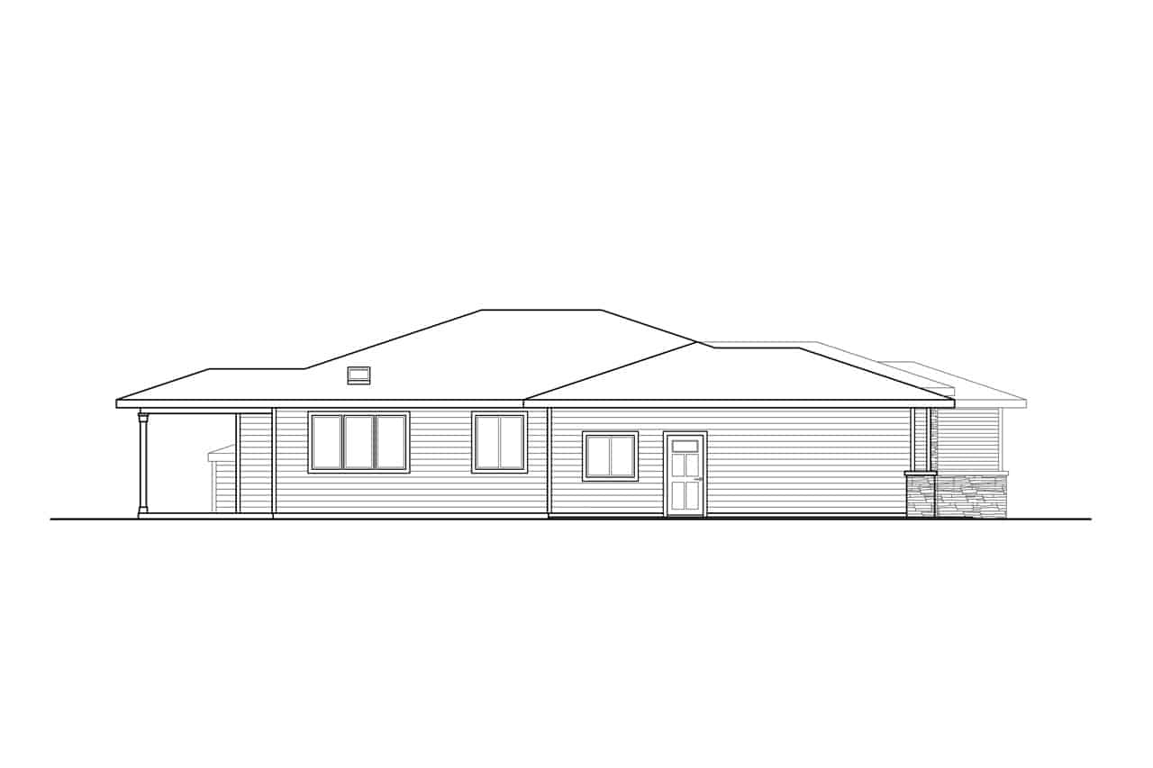 Home Plan Left Elevation of this 3-Bedroom,2008 Sq Ft Plan -108-1976