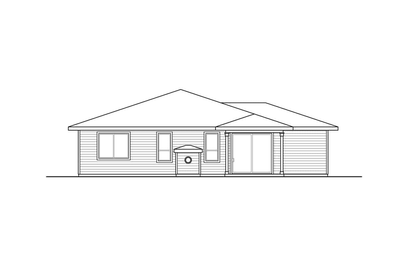 Home Plan Rear Elevation of this 3-Bedroom,2008 Sq Ft Plan -108-1976