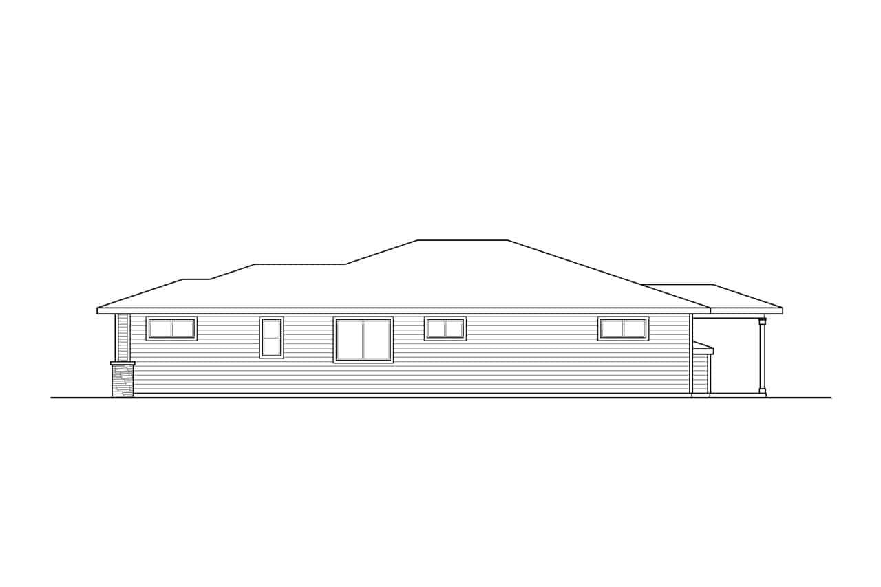 Home Plan Right Elevation of this 3-Bedroom,2008 Sq Ft Plan -108-1976