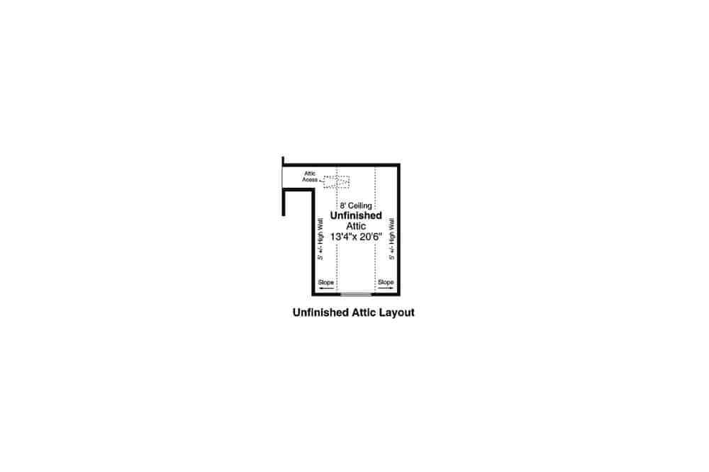Floor Plan Upper Level of Ranch Plan #108-1977