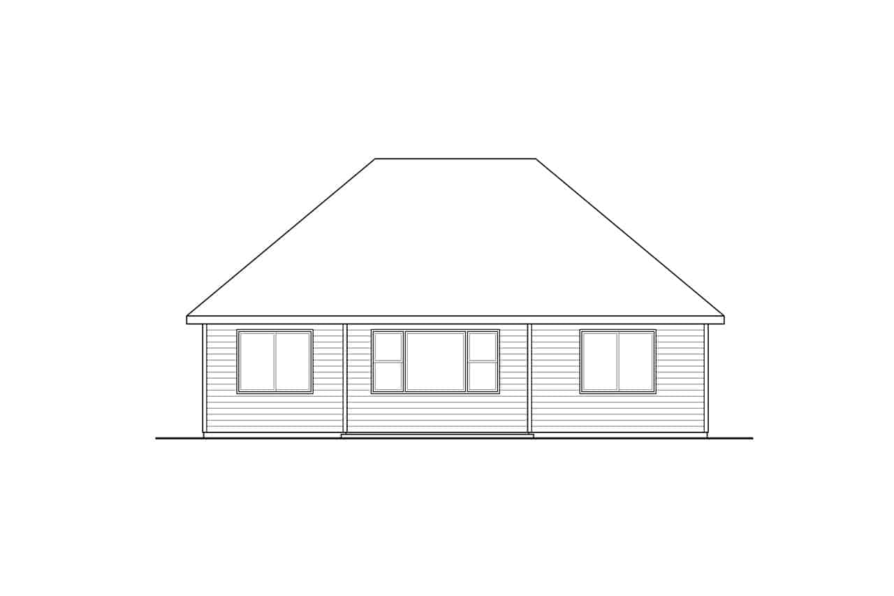 Home Plan Rear Elevation of this 3-Bedroom,1802 Sq Ft Plan -108-1977