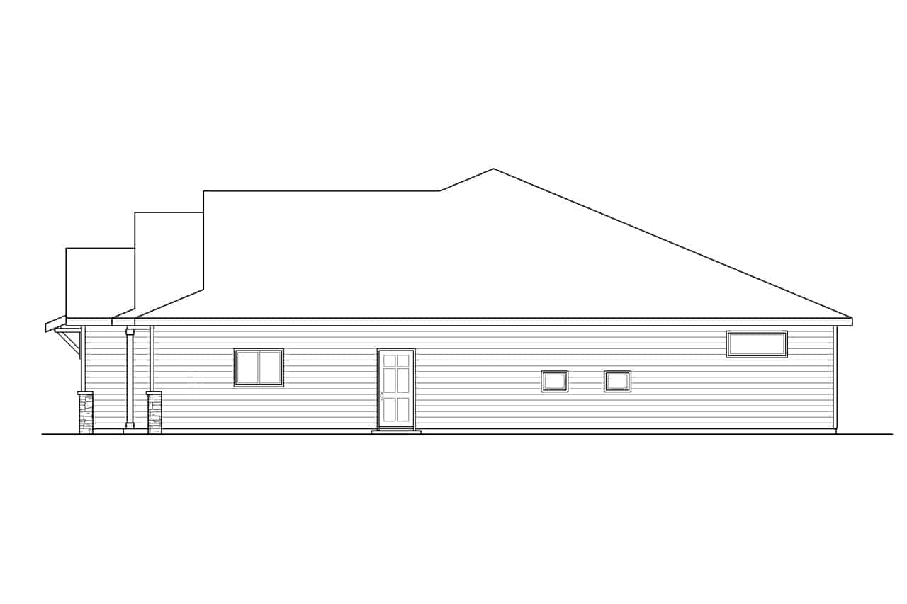 Home Plan Right Elevation of this 3-Bedroom,1802 Sq Ft Plan -108-1977
