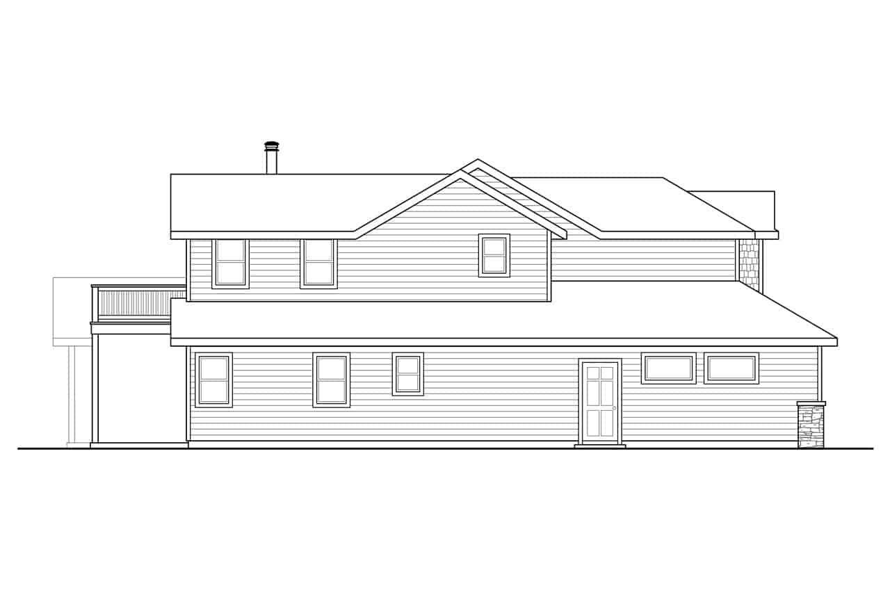 Home Plan Left Elevation of this 3-Bedroom,2431 Sq Ft Plan -108-1978