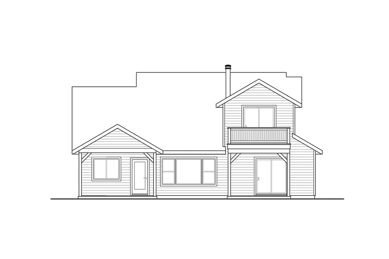 Home Plan Rear Elevation of this 3-Bedroom,2431 Sq Ft Plan -108-1978