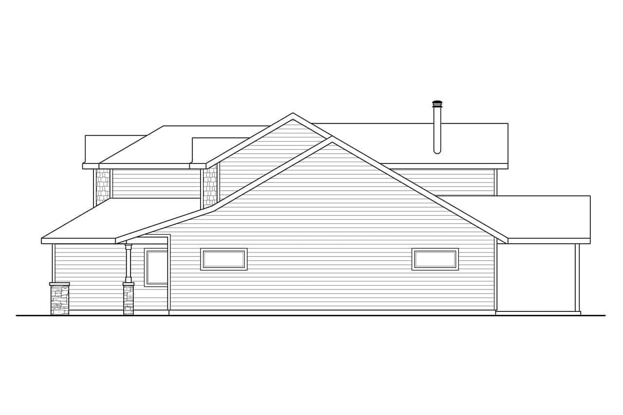 Home Plan Right Elevation of this 3-Bedroom,2431 Sq Ft Plan -108-1978
