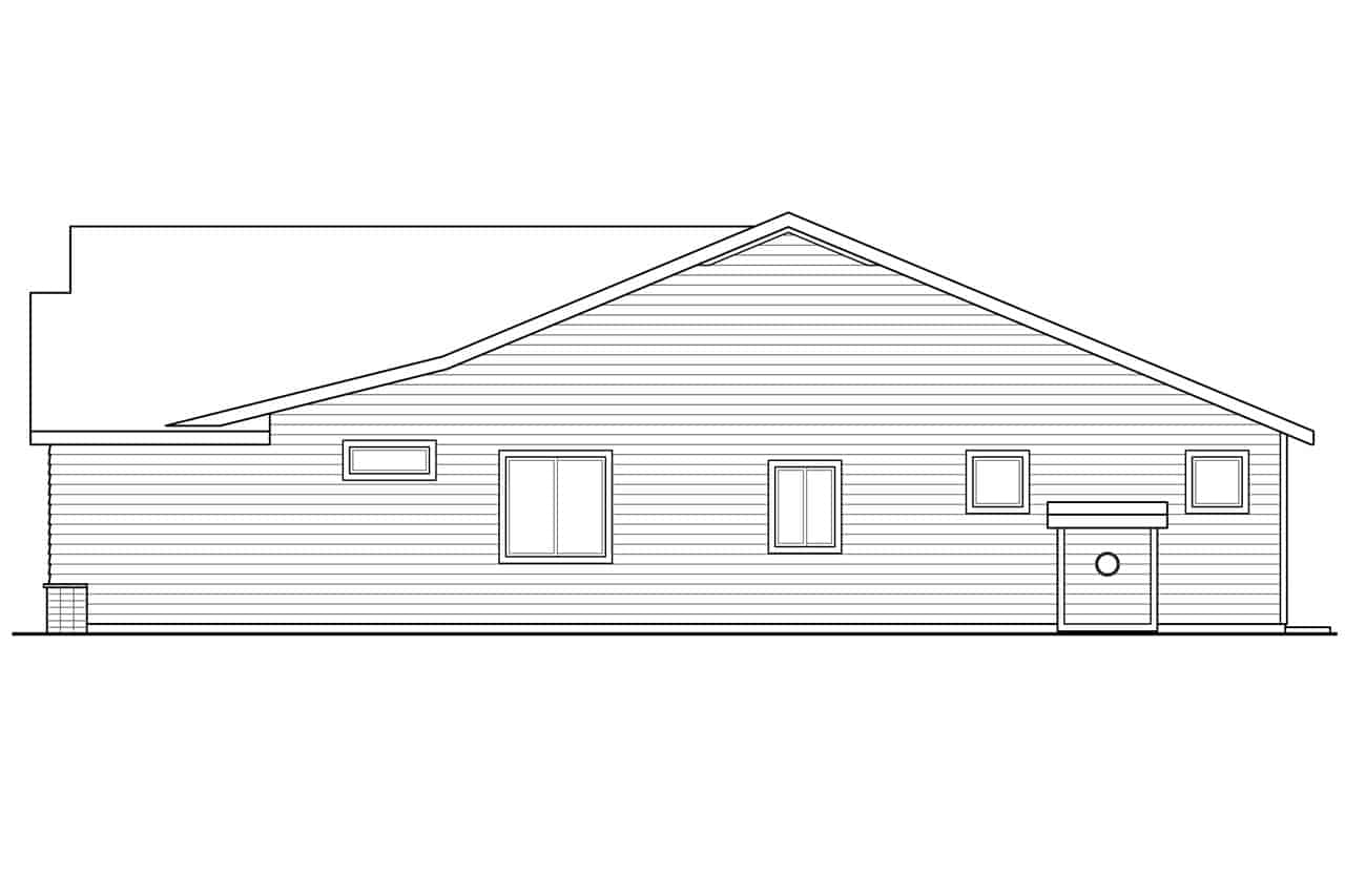 Home Plan Right Elevation of this 3-Bedroom,1829 Sq Ft Plan -108-1979