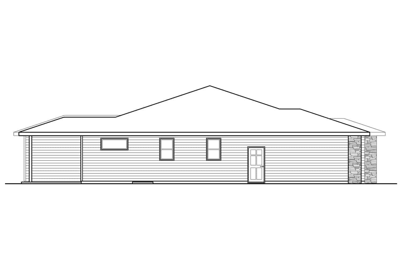 Home Plan Left Elevation of this 3-Bedroom,2198 Sq Ft Plan -108-1980
