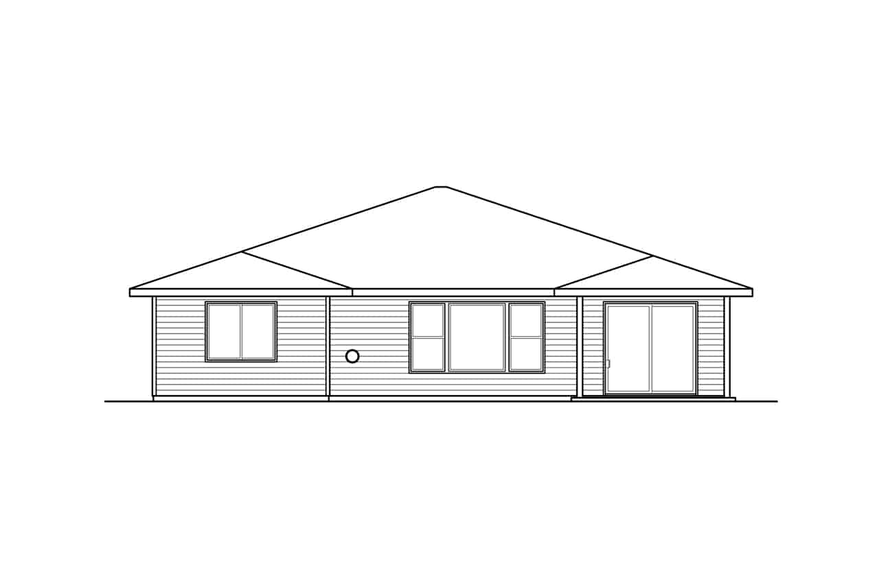 Home Plan Rear Elevation of this 3-Bedroom,2198 Sq Ft Plan -108-1980