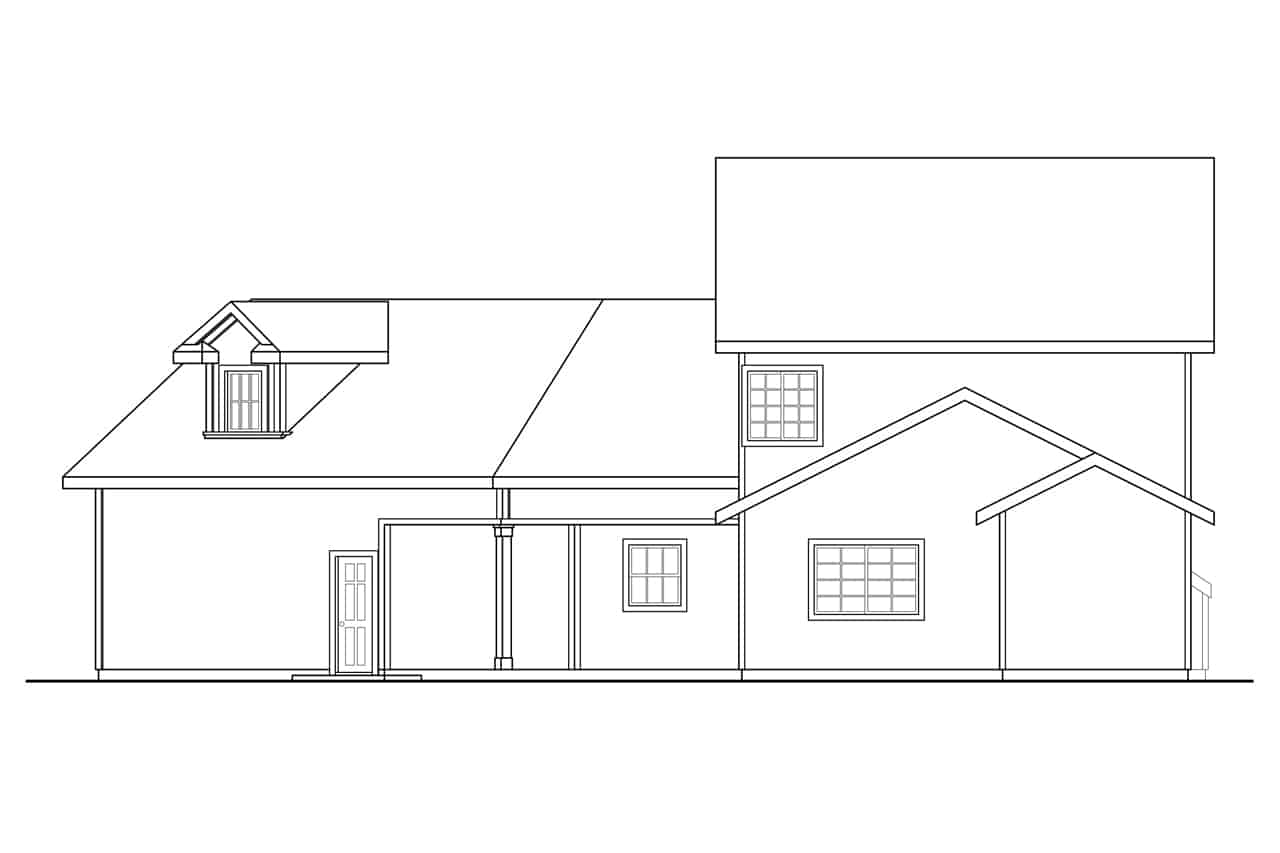 Home Plan Rear Elevation of this 4-Bedroom,1987 Sq Ft Plan -108-1982