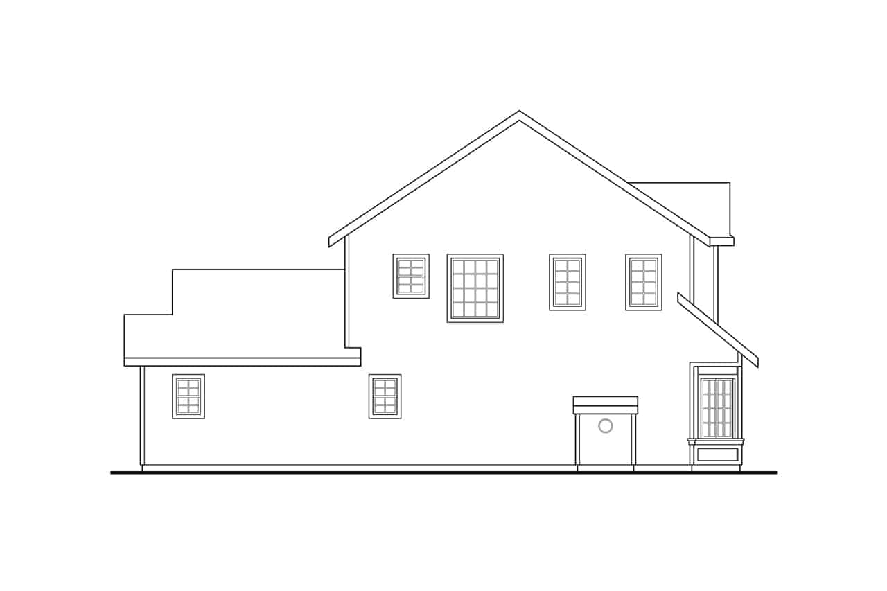 Home Plan Left Elevation of this 4-Bedroom,1987 Sq Ft Plan -108-1982