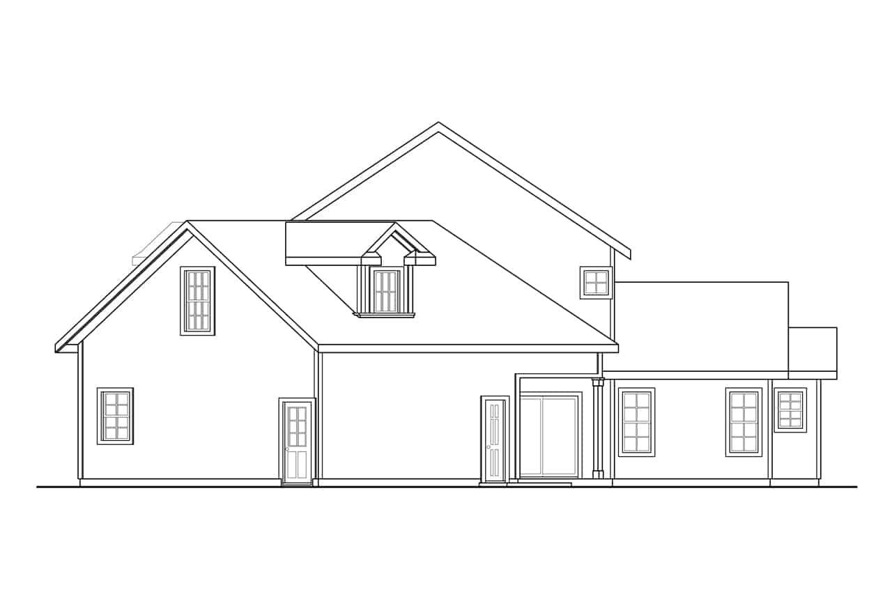 Home Plan Right Elevation of this 4-Bedroom,1987 Sq Ft Plan -108-1982