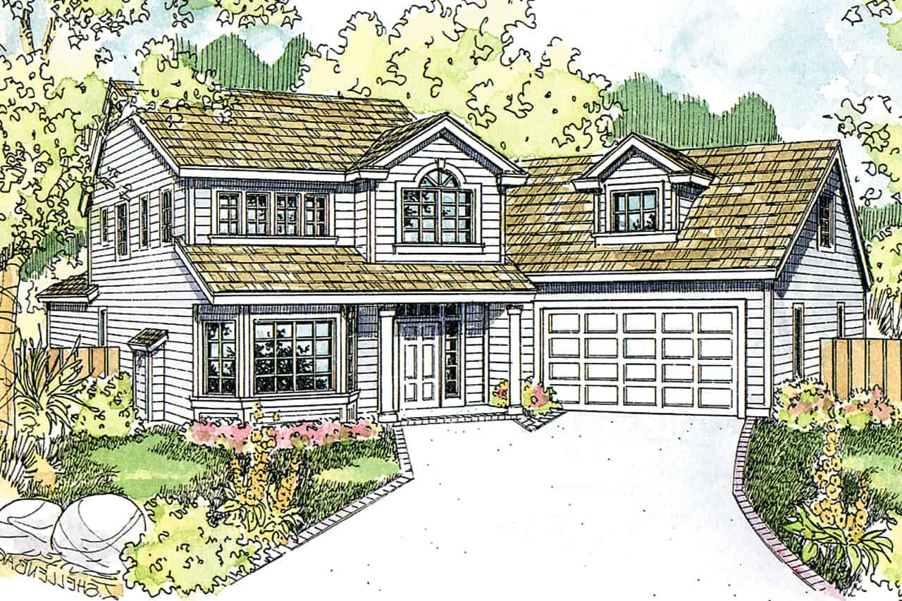 Transitional Colonial home (ThePlanCollection: Plan #108-1982)