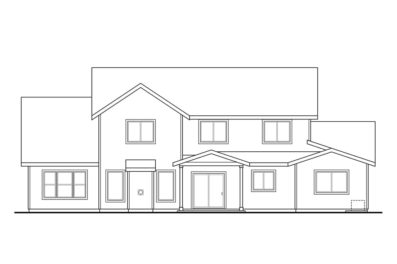 Home Plan Rear Elevation of this 5-Bedroom,3017 Sq Ft Plan -108-1983