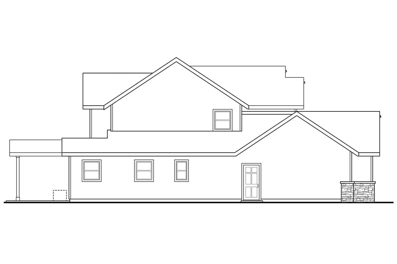 Home Plan Left Elevation of this 5-Bedroom,3017 Sq Ft Plan -108-1983