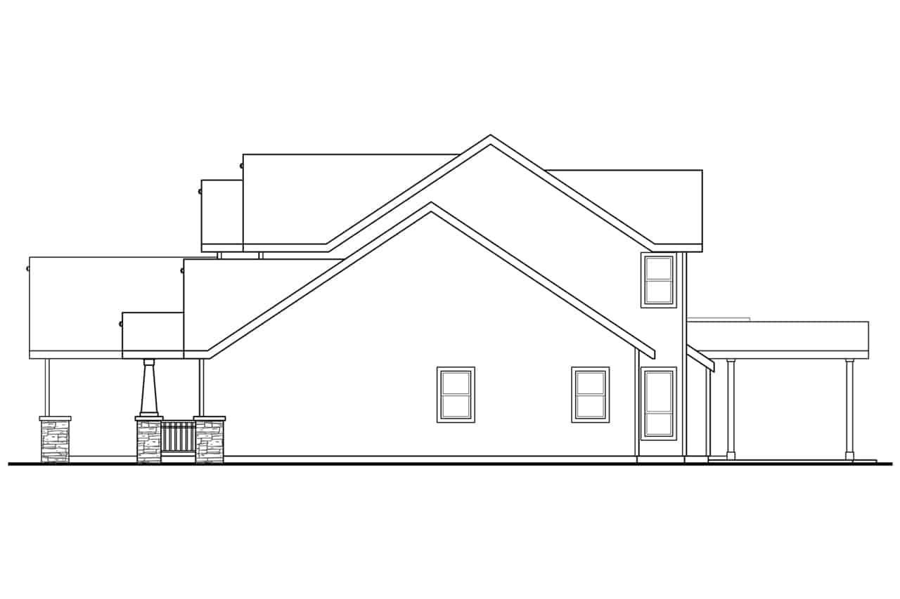 Home Plan Right Elevation of this 5-Bedroom,3017 Sq Ft Plan -108-1983