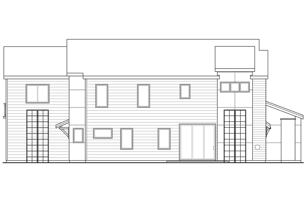 Home Plan Left Elevation of this 3-Bedroom,2219 Sq Ft Plan -108-1984