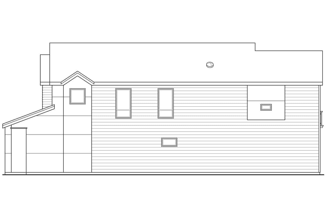 Home Plan Right Elevation of this 3-Bedroom,2219 Sq Ft Plan -108-1984
