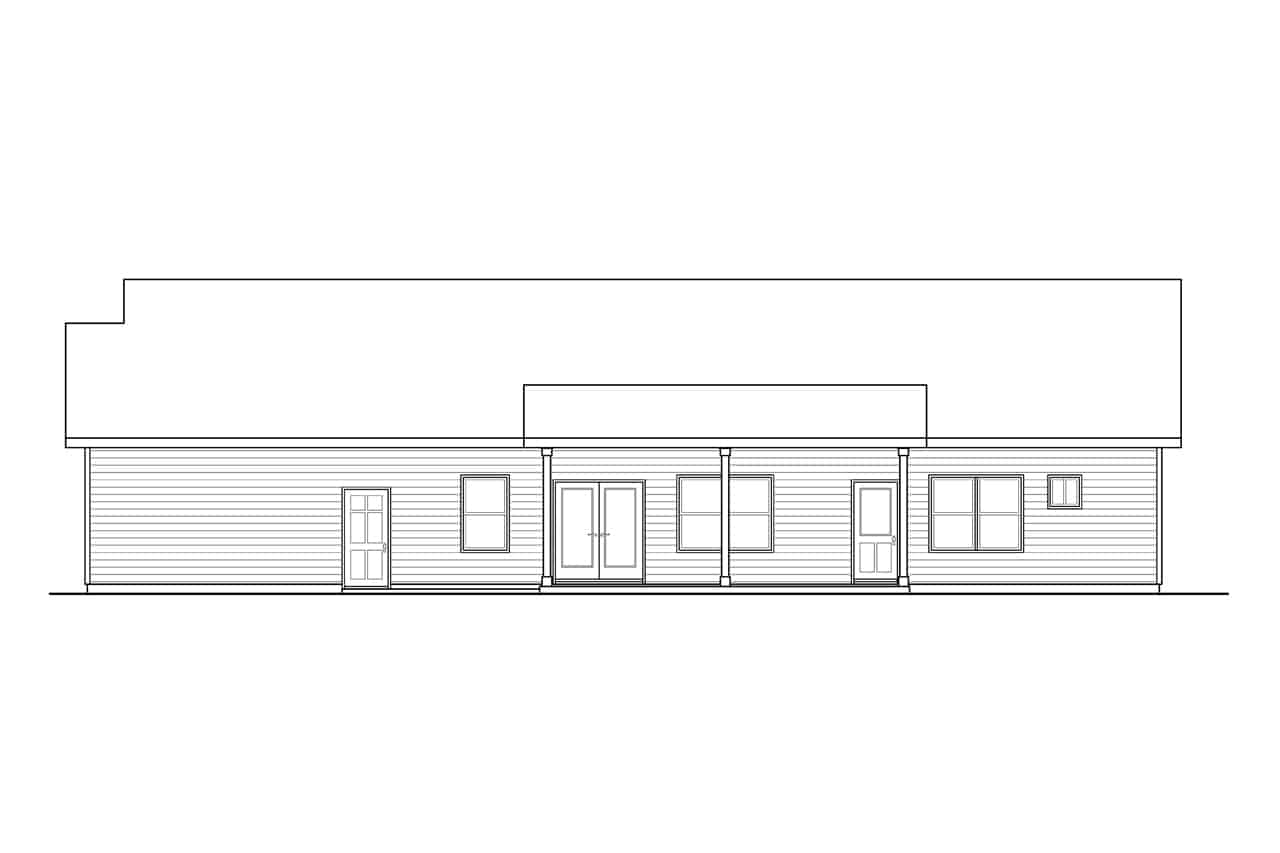Home Plan Rear Elevation of this 3-Bedroom,1918 Sq Ft Plan -108-1985
