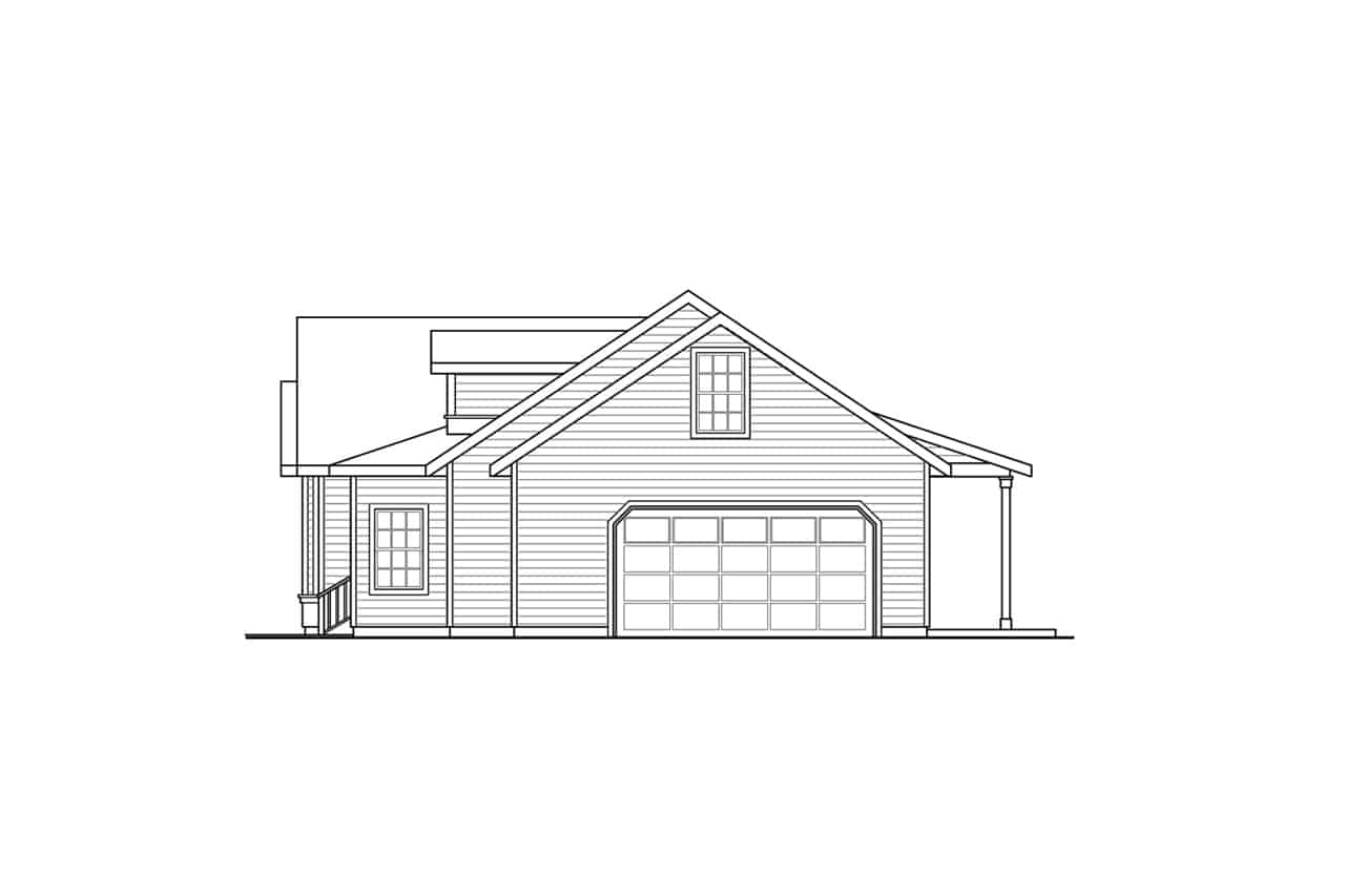 Home Plan Right Elevation of this 3-Bedroom,1918 Sq Ft Plan -108-1985