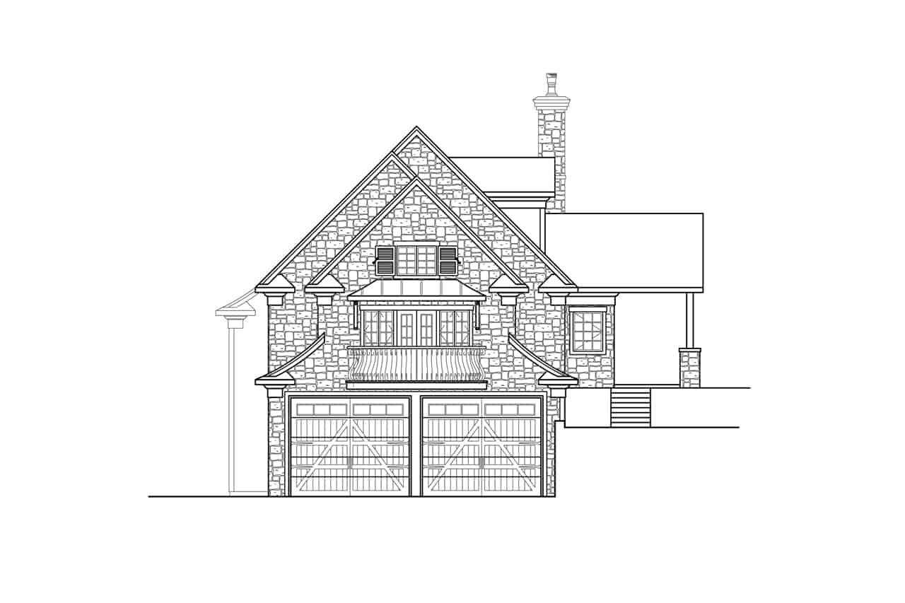 Home Plan Left Elevation of this 1-Bedroom,1802 Sq Ft Plan -108-1986