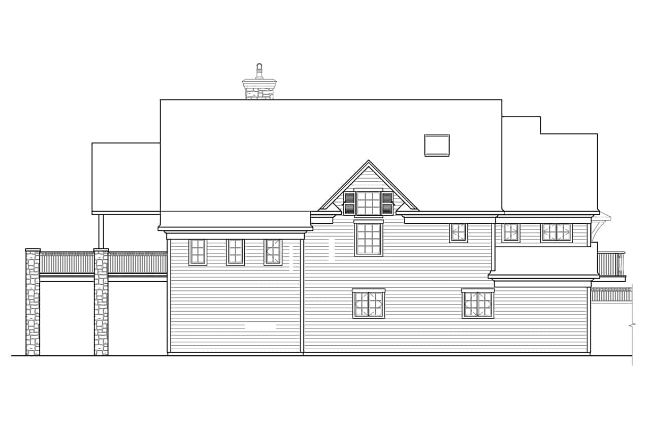 Home Plan Rear Elevation of this 1-Bedroom,1802 Sq Ft Plan -108-1986