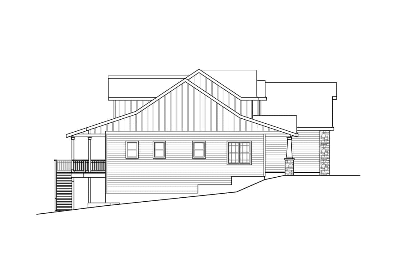 Home Plan Left Elevation of this 3-Bedroom,2335 Sq Ft Plan -108-1987
