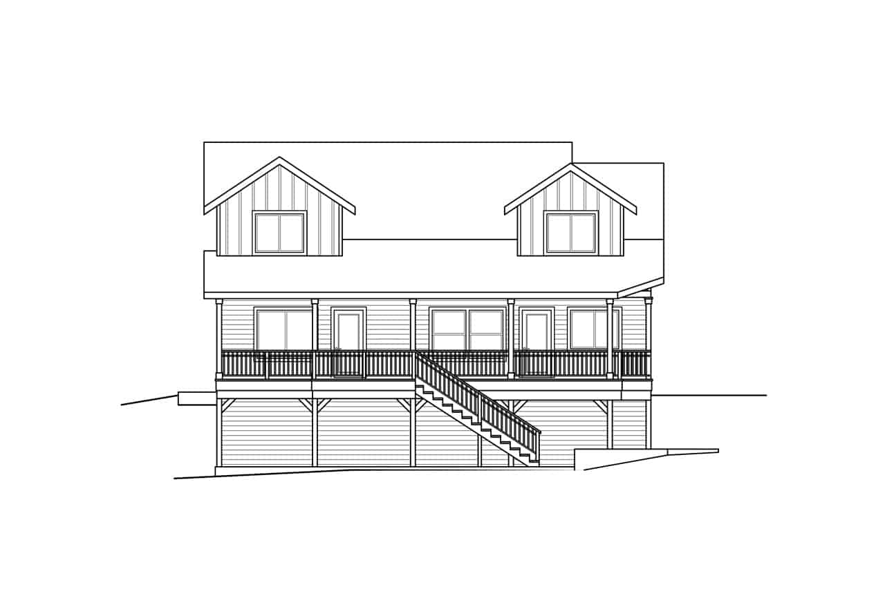 Home Plan Rear Elevation of this 3-Bedroom,2335 Sq Ft Plan -108-1987