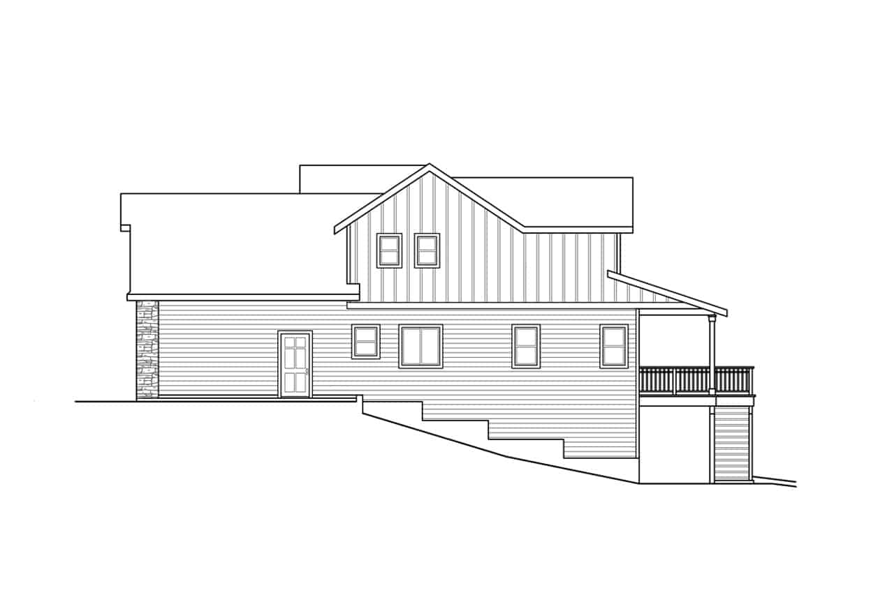 Home Plan Right Elevation of this 3-Bedroom,2335 Sq Ft Plan -108-1987