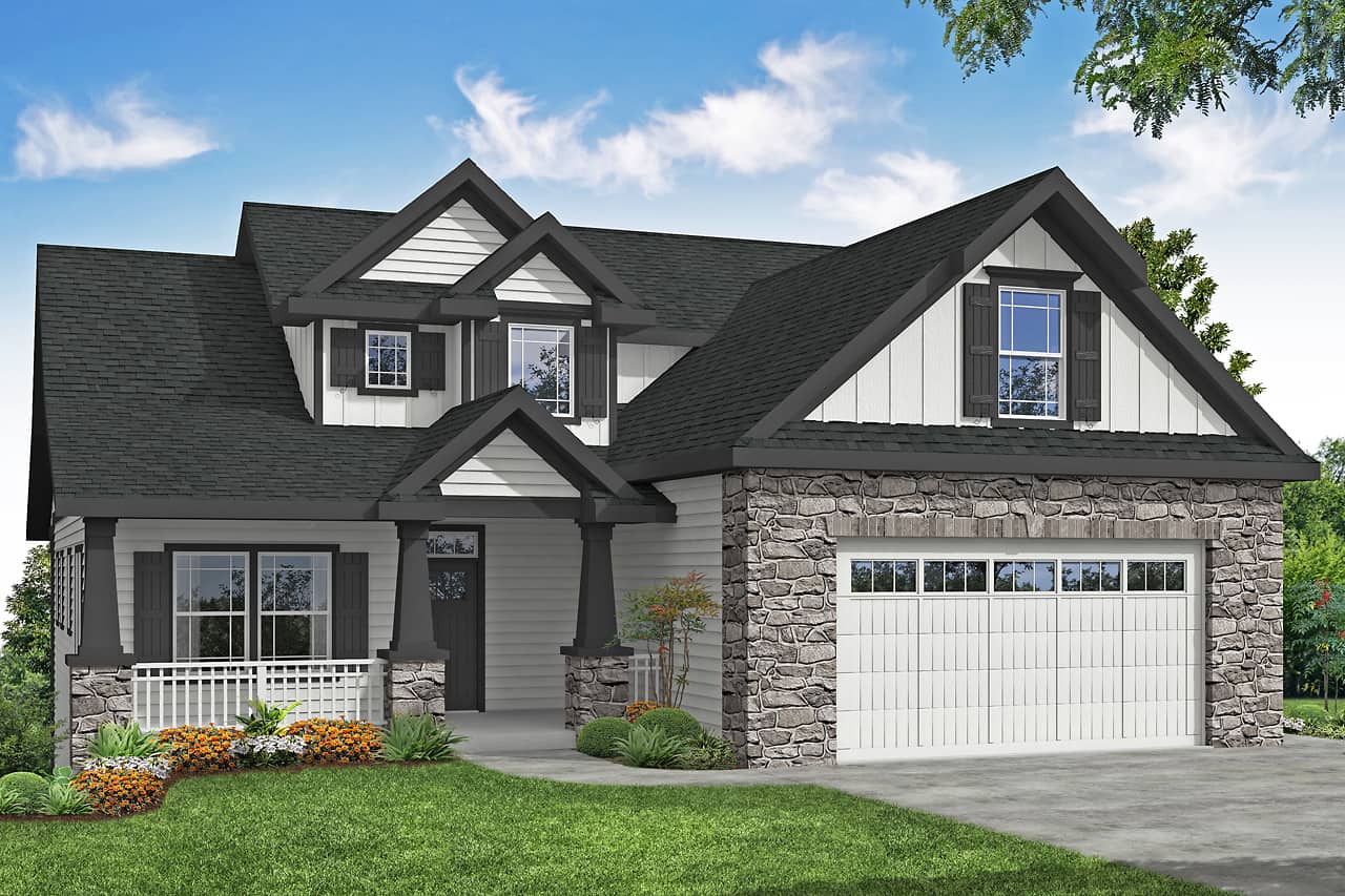 Front elevation of Country home (ThePlanCollection: House Plan #108-1987)