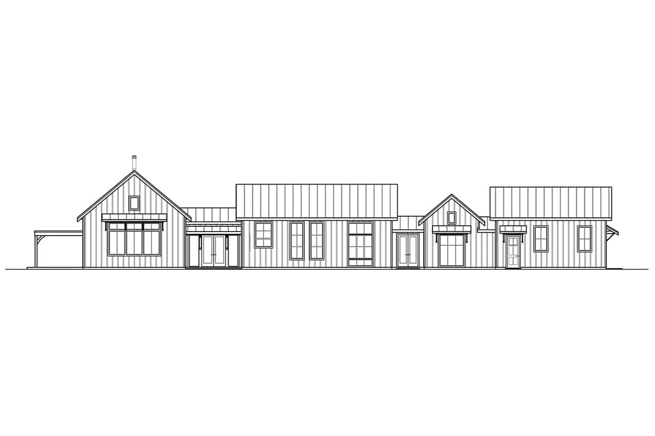 Home Plan Rear Elevation of this 3-Bedroom,3259 Sq Ft Plan -108-1988