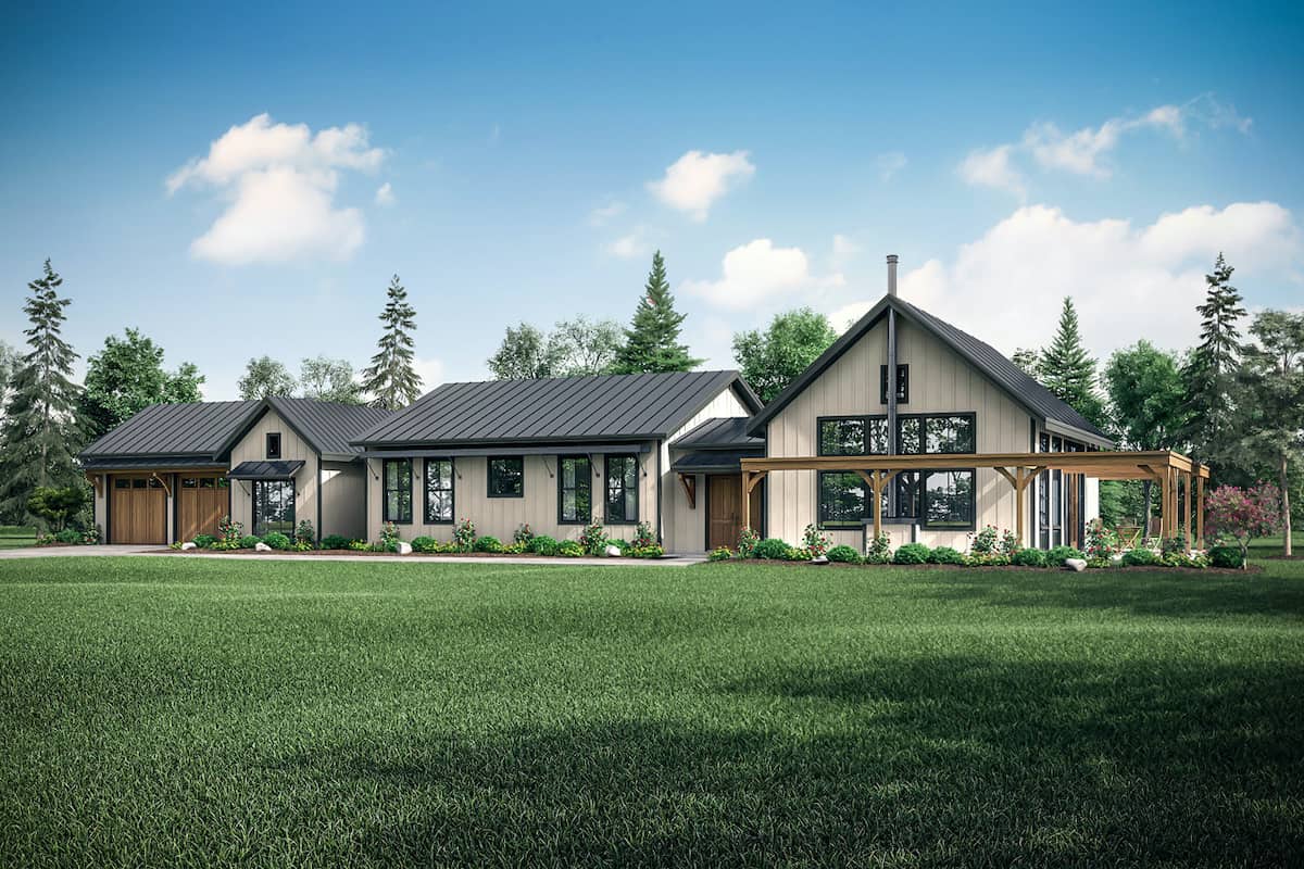 Contemporary Ranch home (ThePlanCollection: Plan #108-1988)
