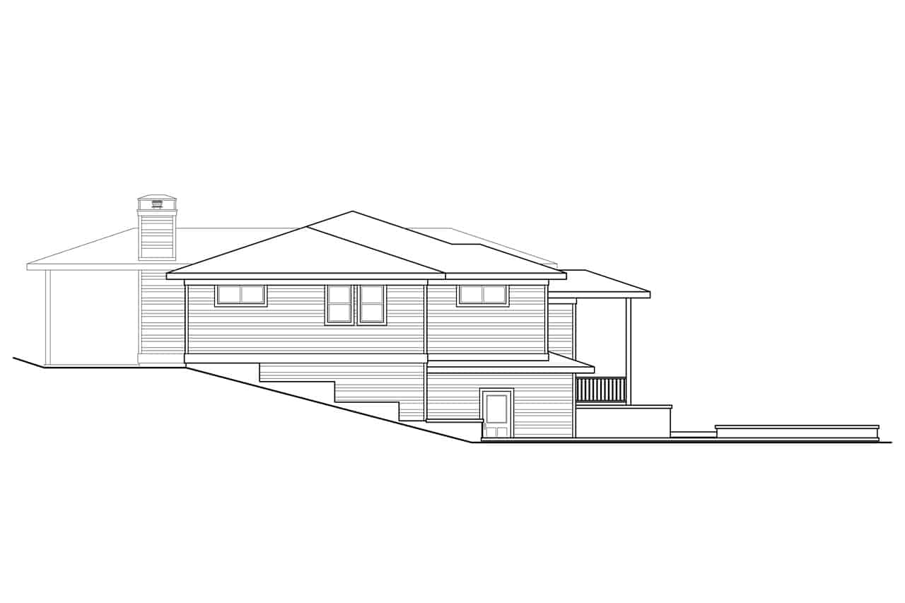 Home Plan Left Elevation of this 3-Bedroom,2431 Sq Ft Plan -108-1989