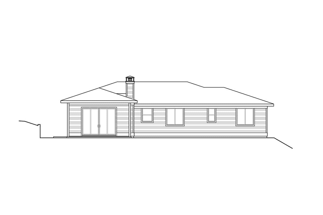 Home Plan Rear Elevation of this 3-Bedroom,2431 Sq Ft Plan -108-1989