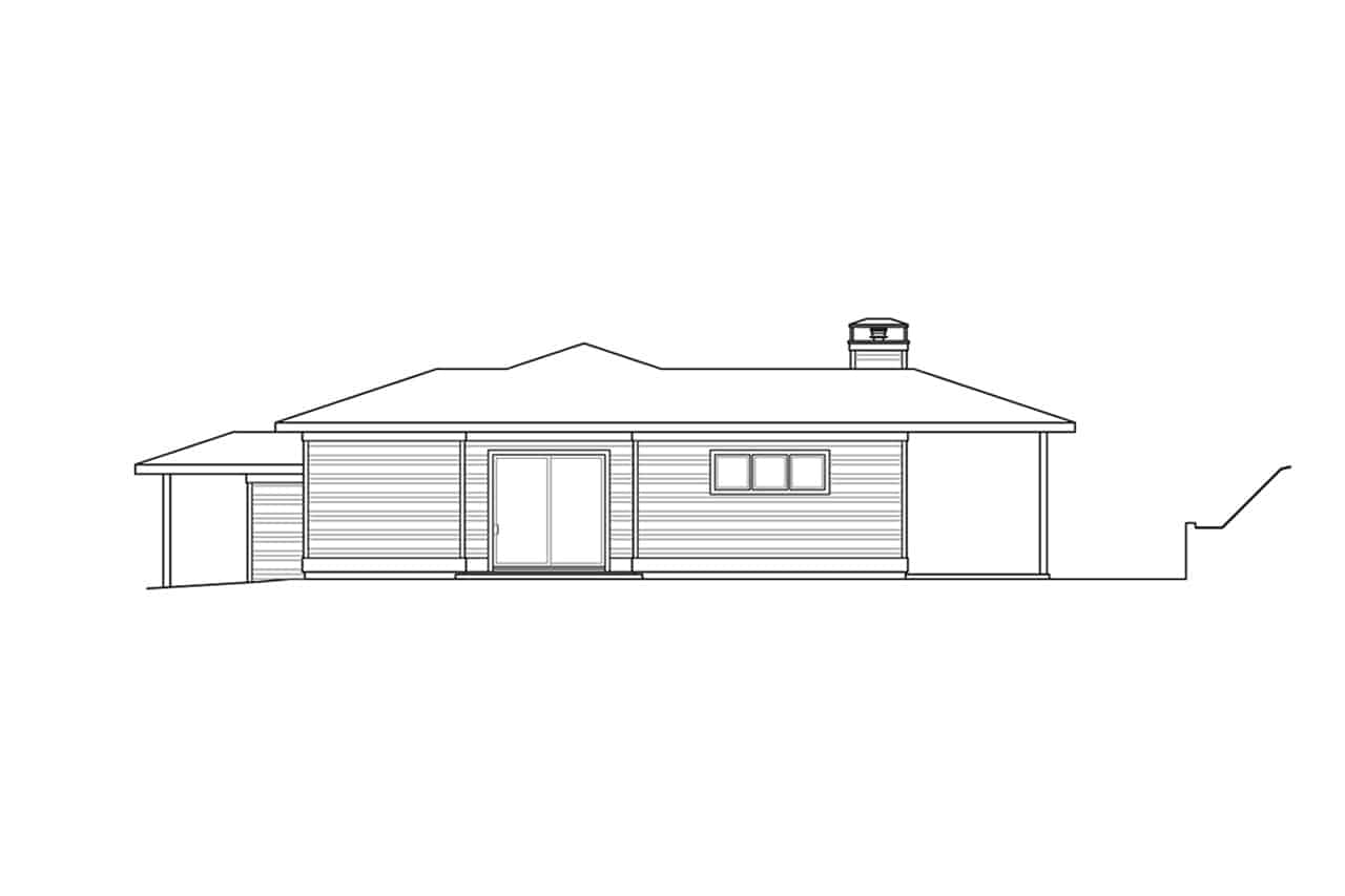 Home Plan Right Elevation of this 3-Bedroom,2431 Sq Ft Plan -108-1989