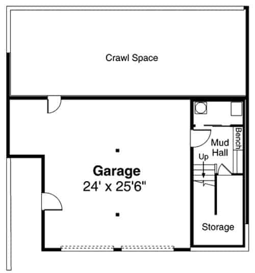 Floor Plan Basement of Contemporary Plan #108-1989