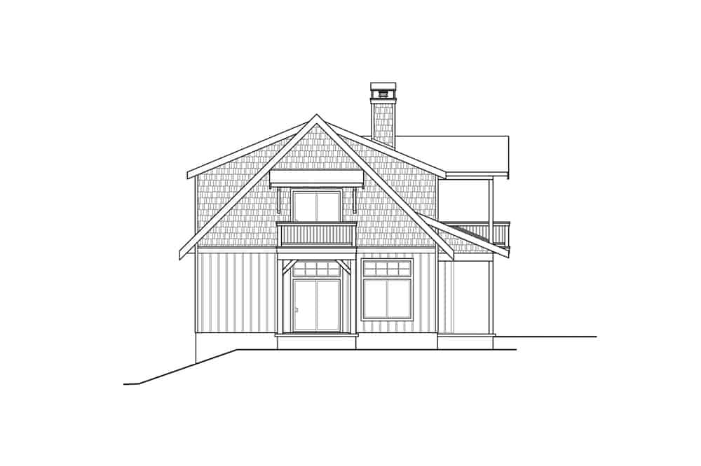Home Plan Left Elevation of this 1-Bedroom,2049 Sq Ft Plan -108-1990