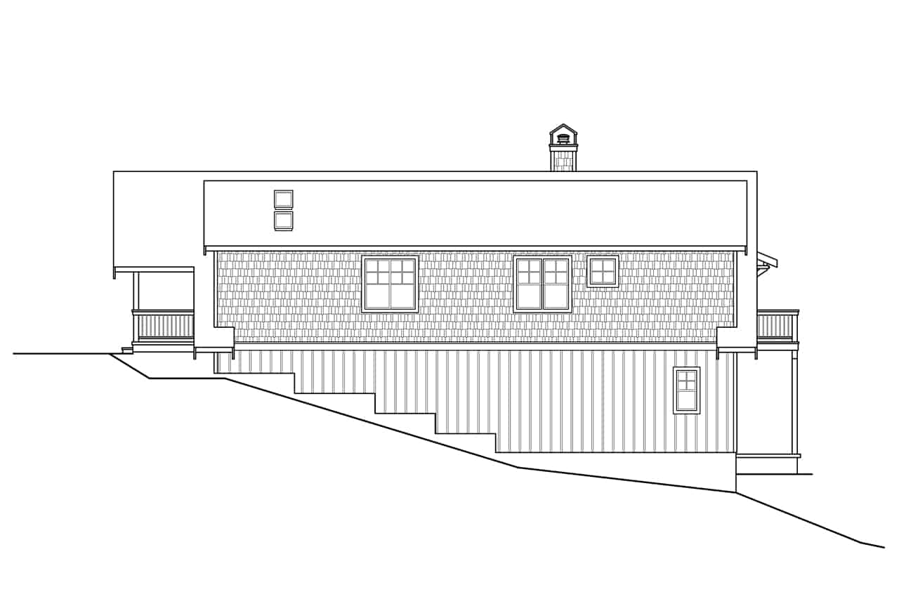 Home Plan Rear Elevation of this 1-Bedroom,2049 Sq Ft Plan -108-1990