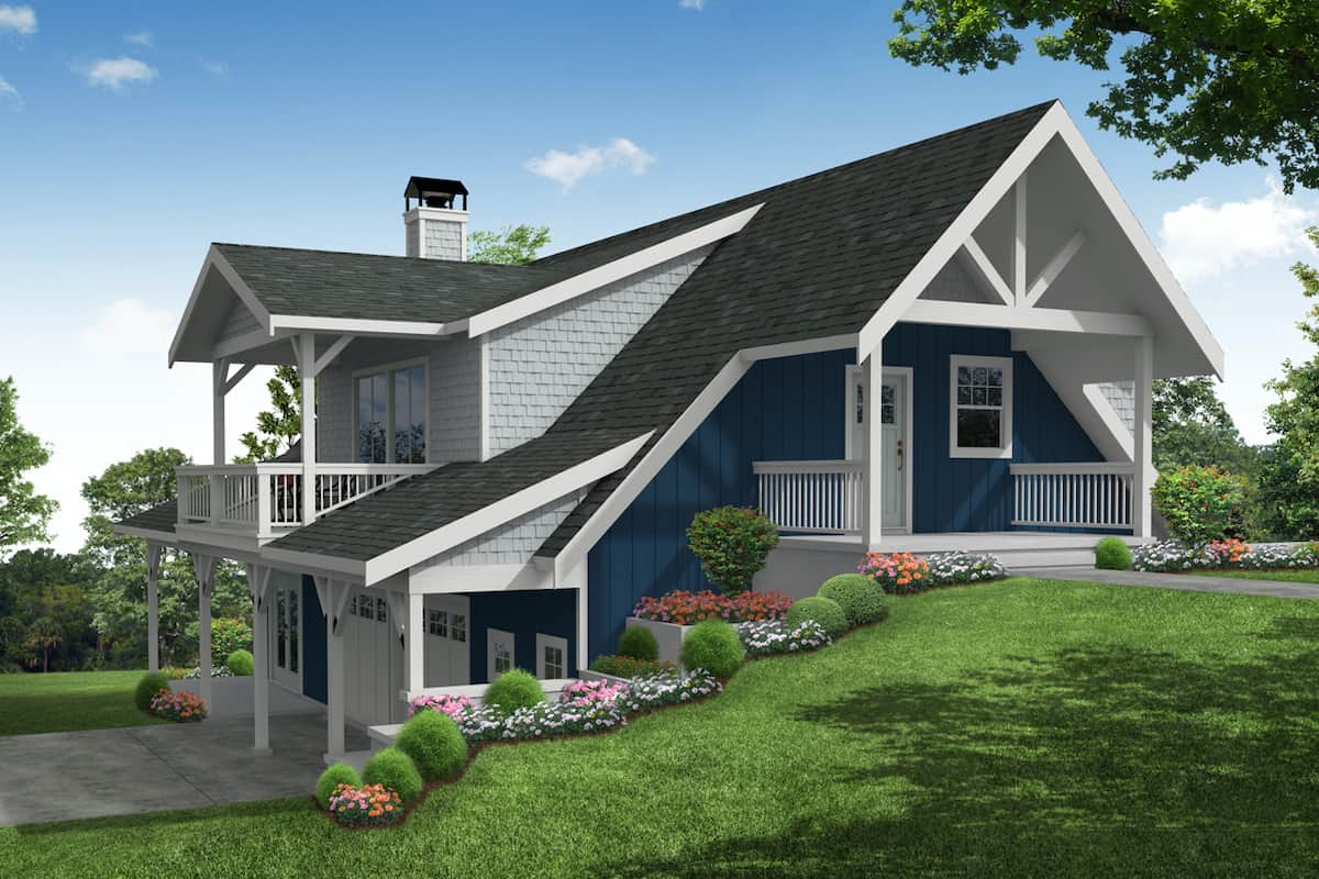 Vacation home (ThePlanCollection: Plan #108-1990)